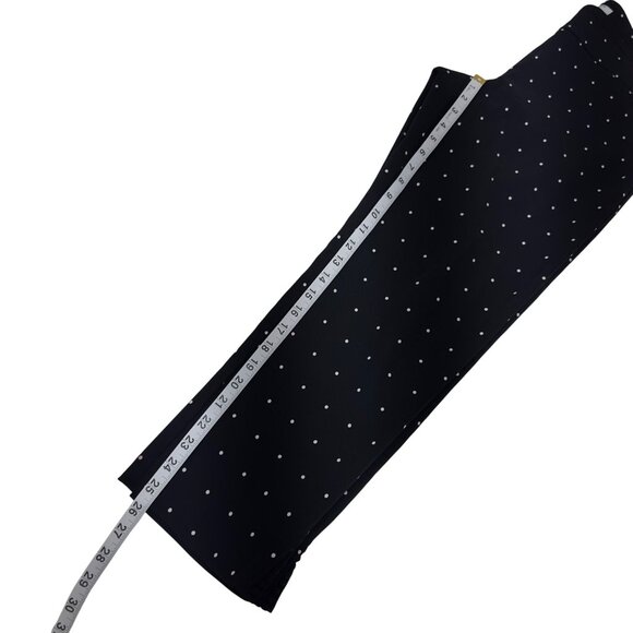 Crown & Ivy Womens 12P Petite Black Polka Dot Stretch Pants Pull On Slim Fit - Picture 9 of 12